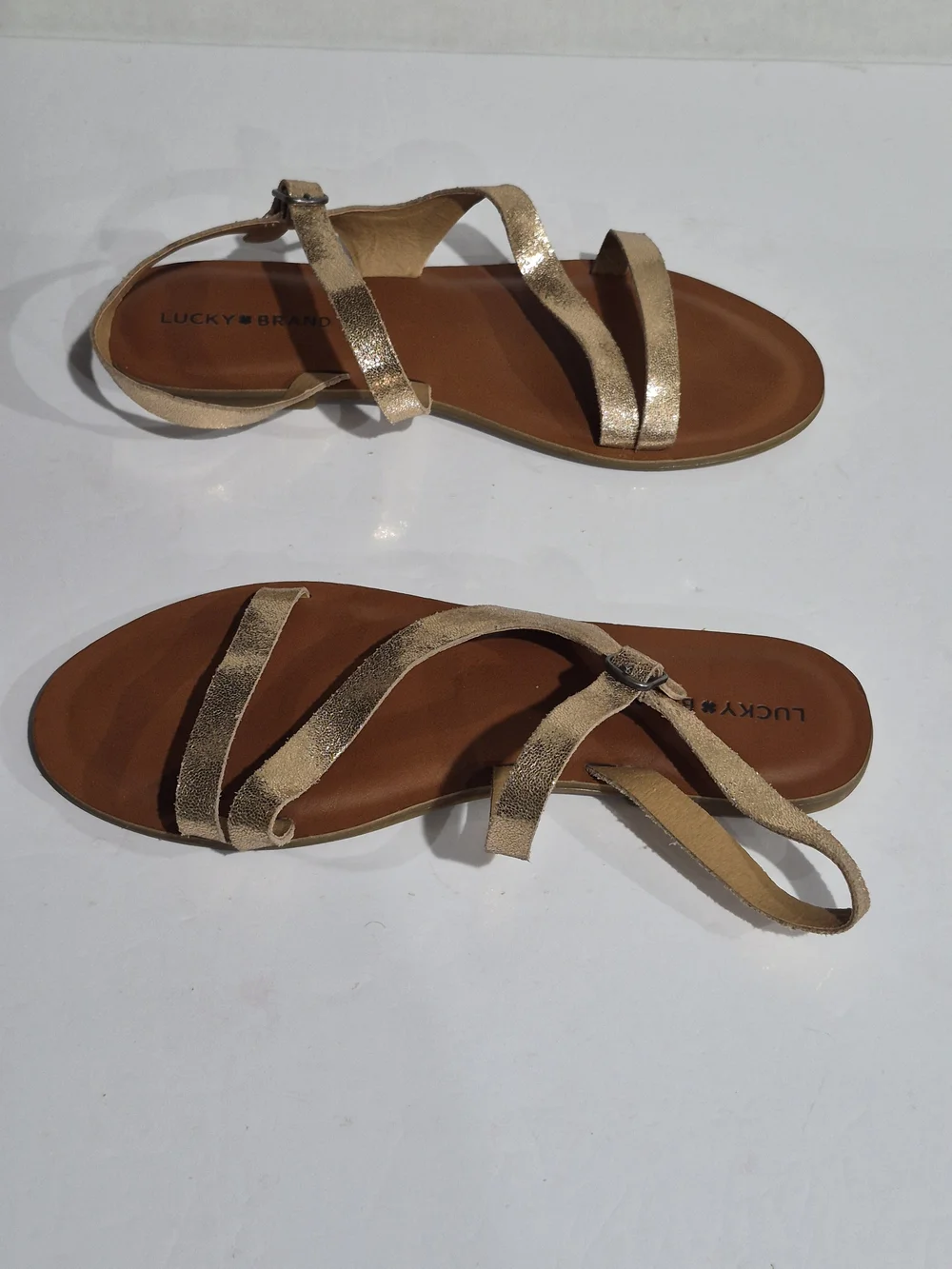 Lucky Brand Metallic Gold Strappy Women's Sandals Size 11